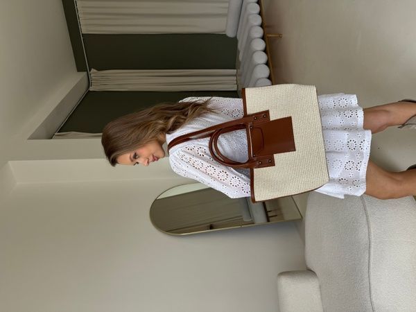 Жіноча сумка з екошкіри та плетеного текстилю коричнева. Очікуємо поставку 12.06 Наразі відкрито передзамовлення 276 фото